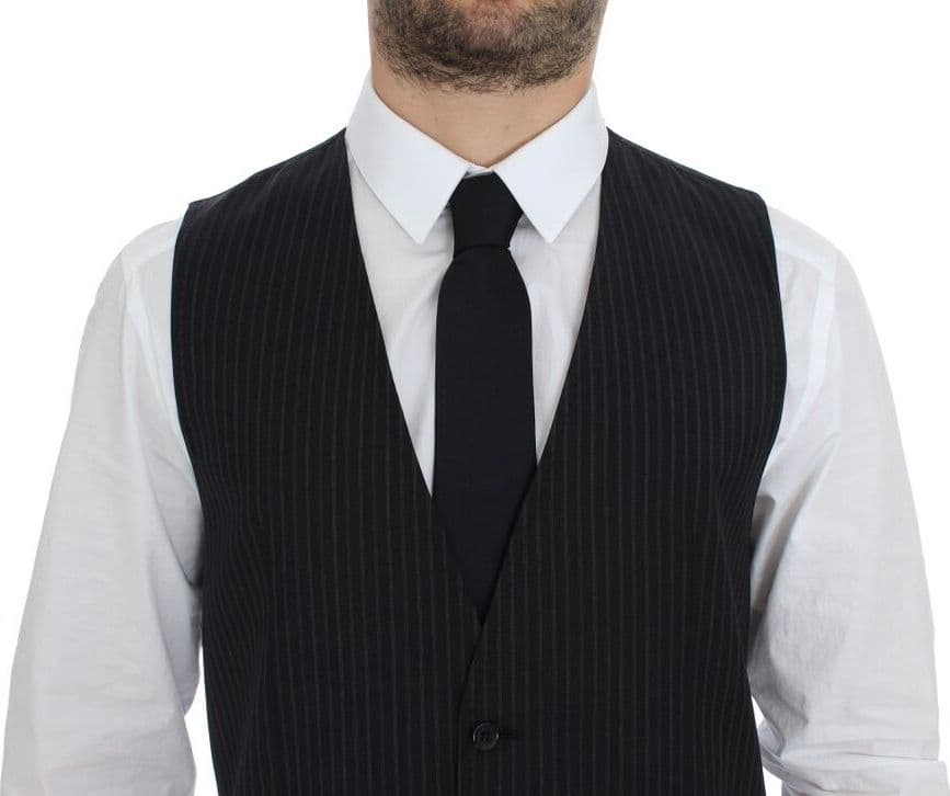 Gray Stretch Formal Dress Vest Gilet - 2
