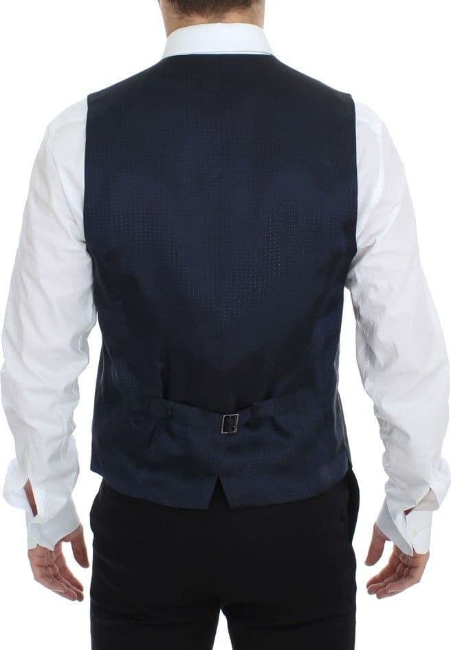 Gray Stretch Formal Dress Vest Gilet - 3