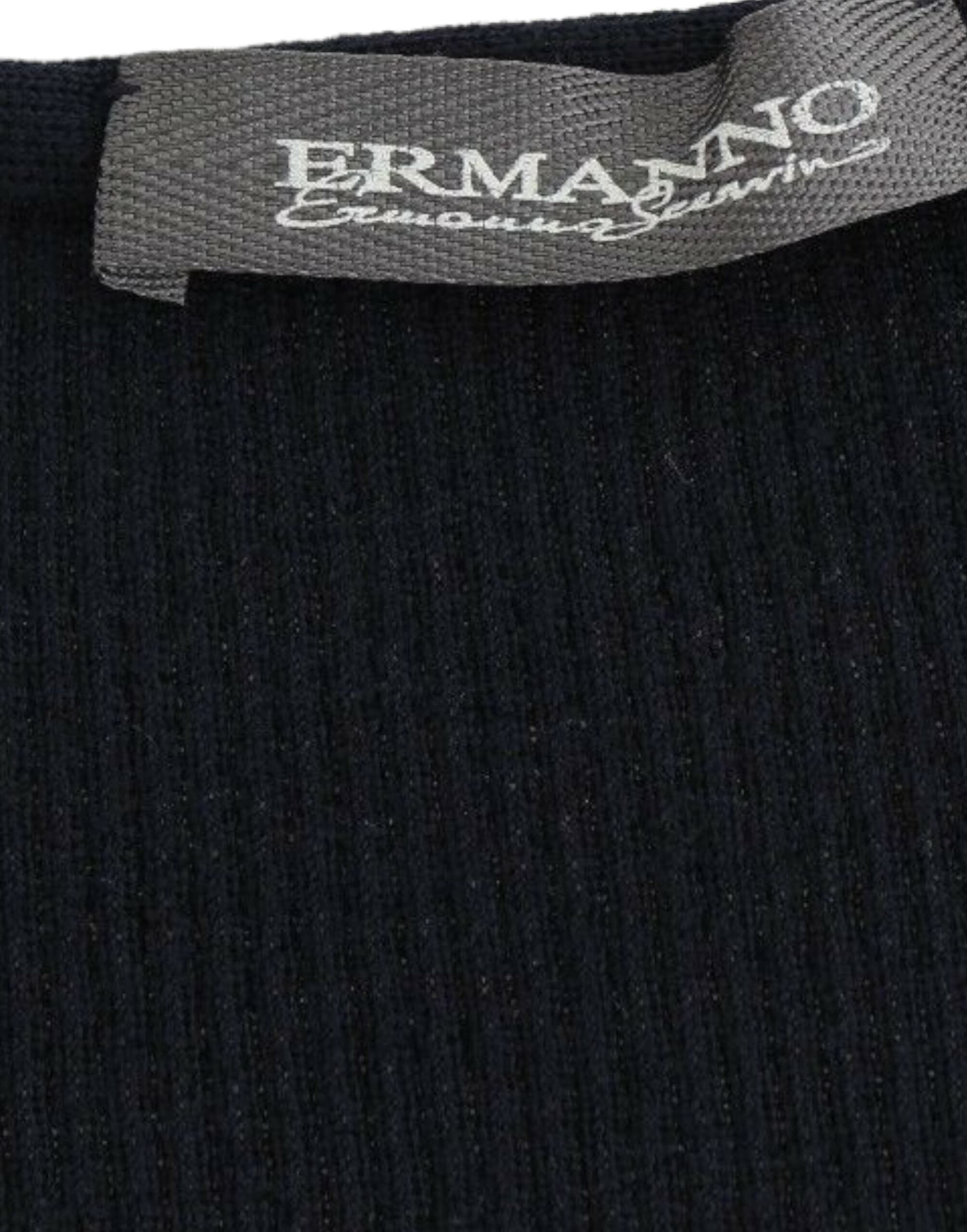 Blue Knitted Wool Stretch Sweater Top - 6