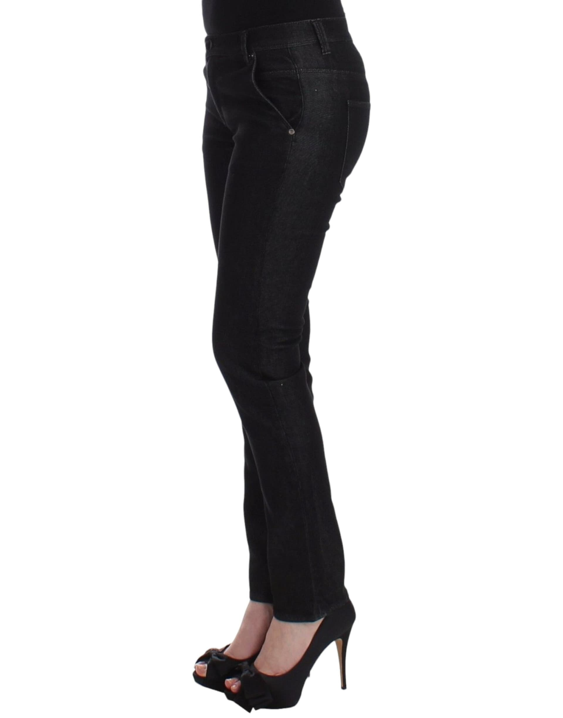 Black Slim Jeans Denim Pants Skinny Leg Stretch - 2