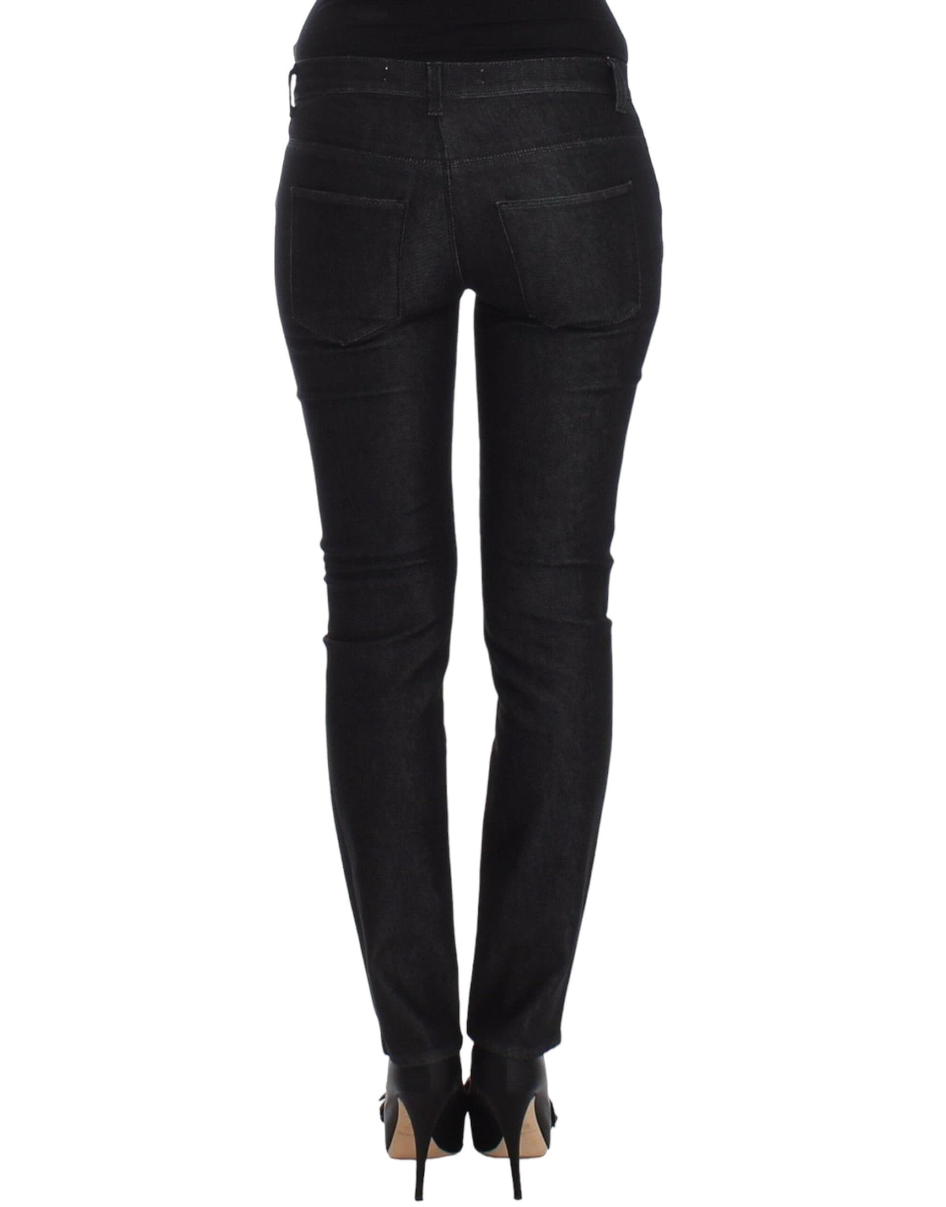 Black Slim Jeans Denim Pants Skinny Leg Stretch - 3