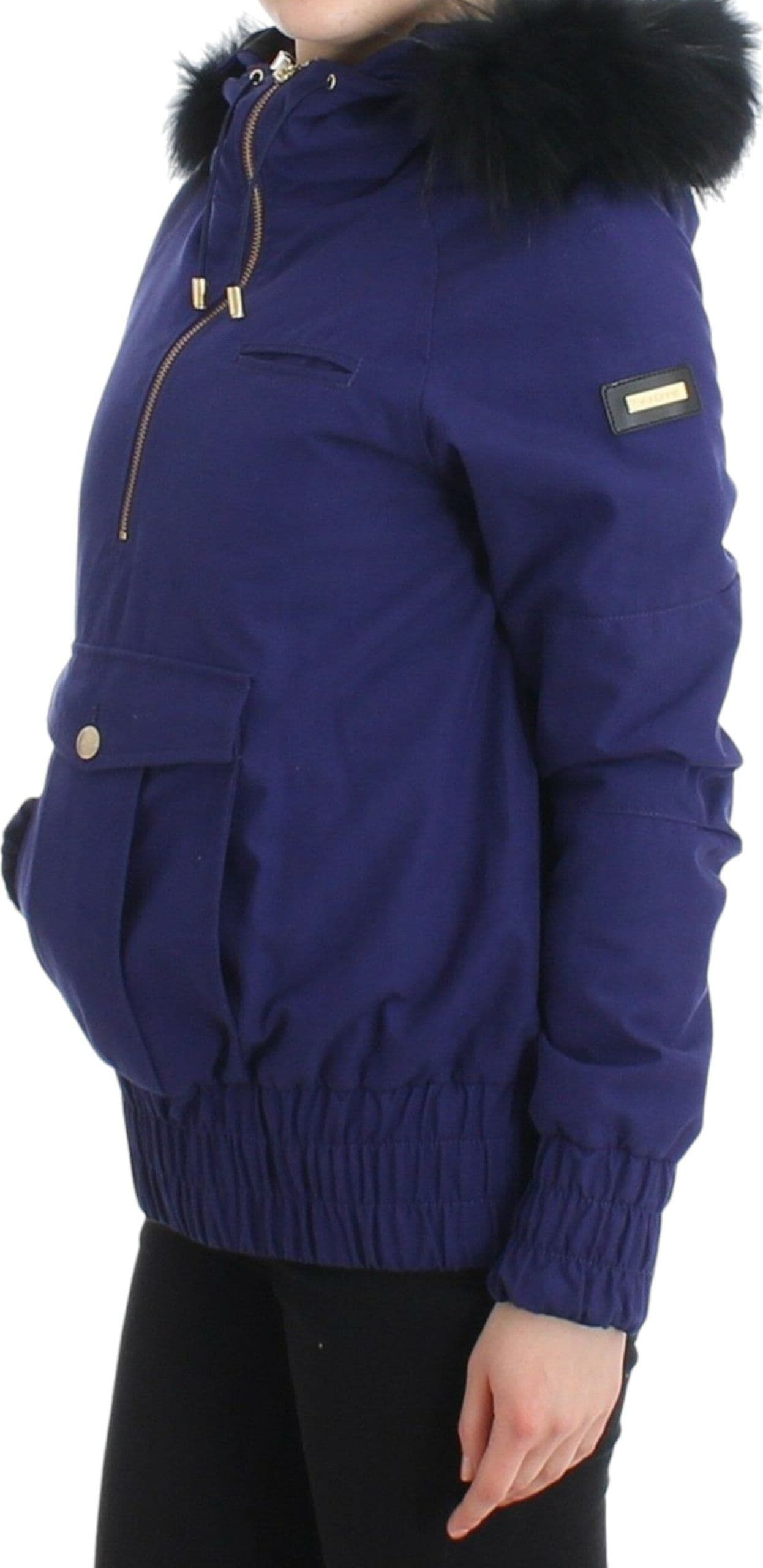 Blue Padded Jacket Hooded Short K-Way - 2