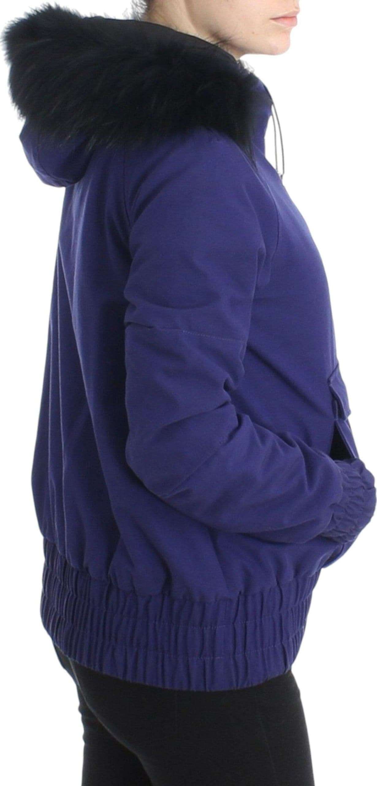 Blue Padded Jacket Hooded Short K-Way - 4