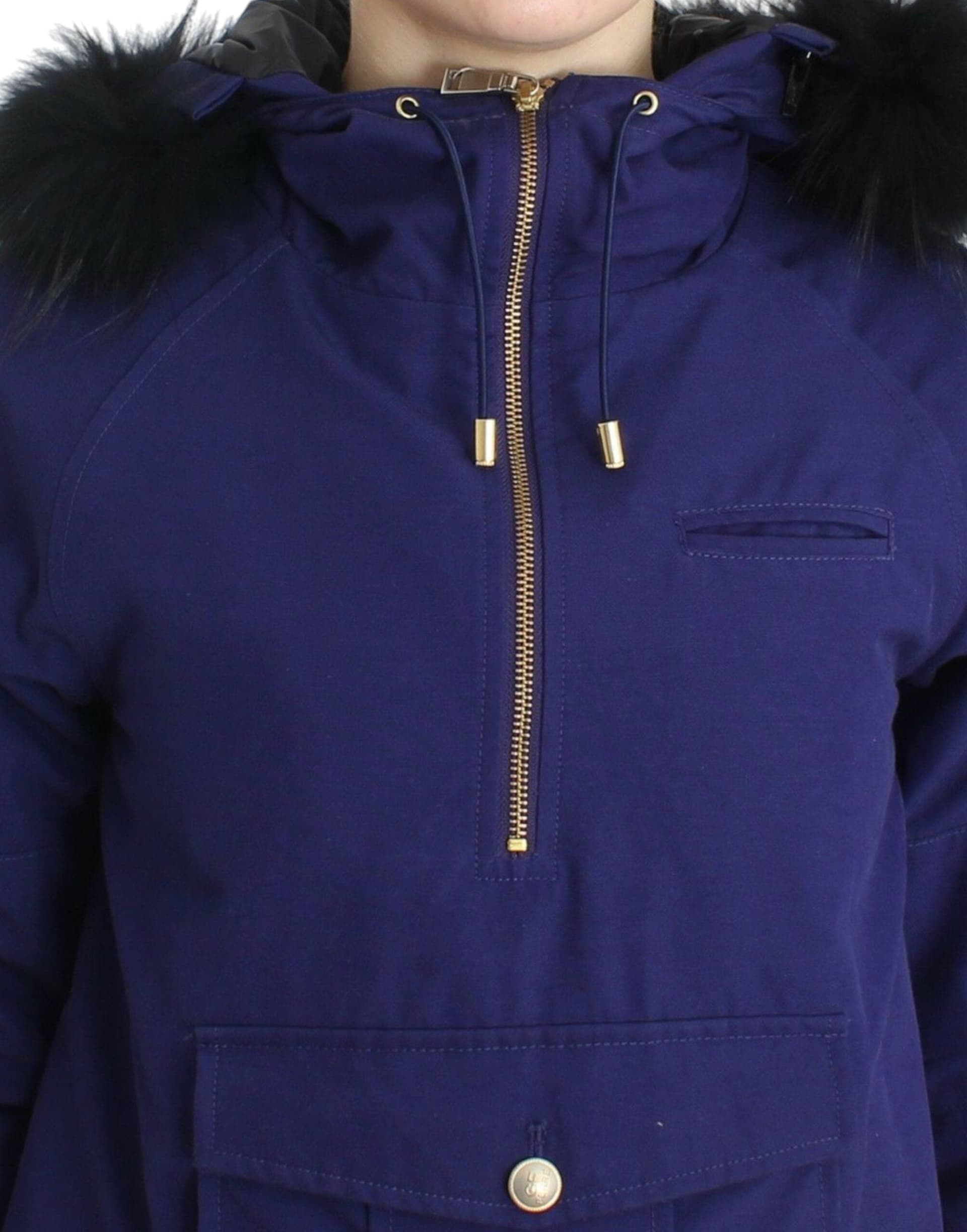 Blue Padded Jacket Hooded Short K-Way - 5