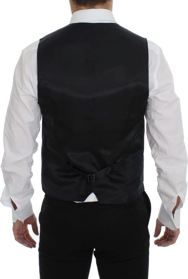 Gray Wool Silk Dress Vest Gilet Weste - 6