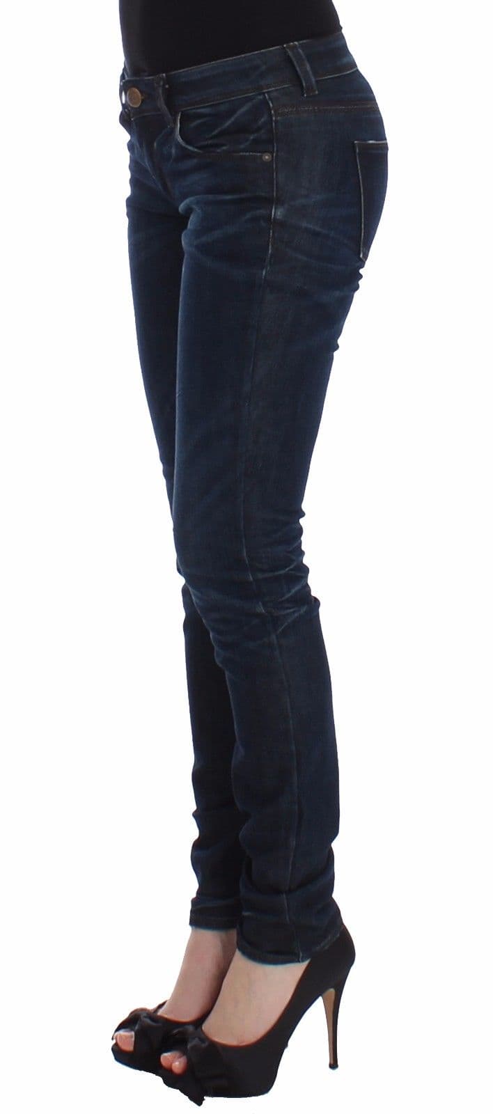 Blue Slim Jeans Denim Pants Skinny Leg Stretch - 2