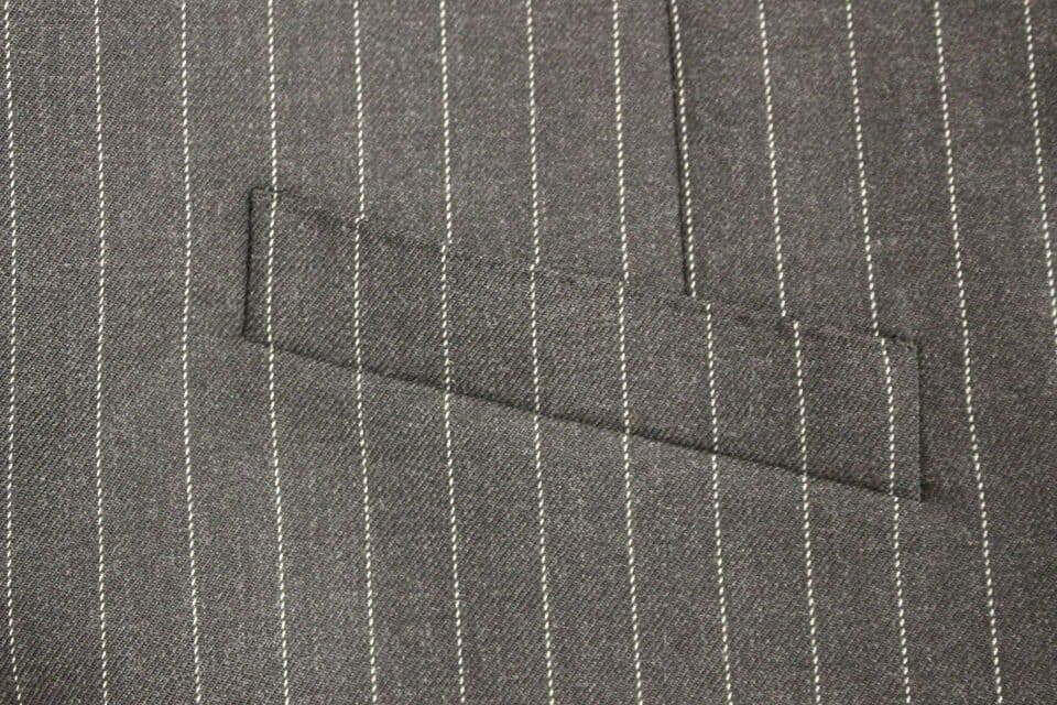 Gray Striped Wool Logo Vest Gilet Weste - 7