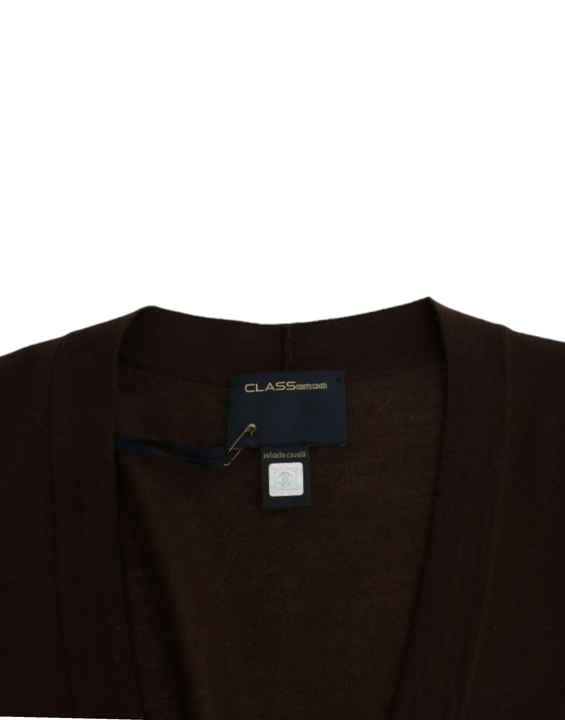 Brown cropped wool cardigan - 6