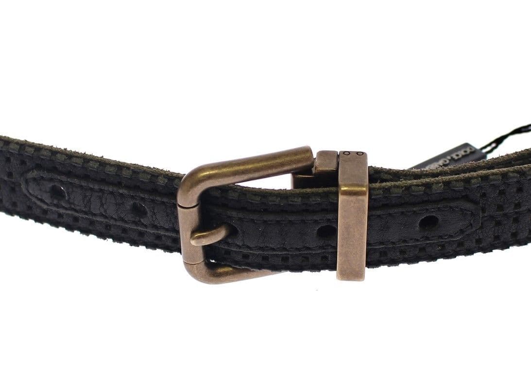 Blue Leather Logo Belt - 3