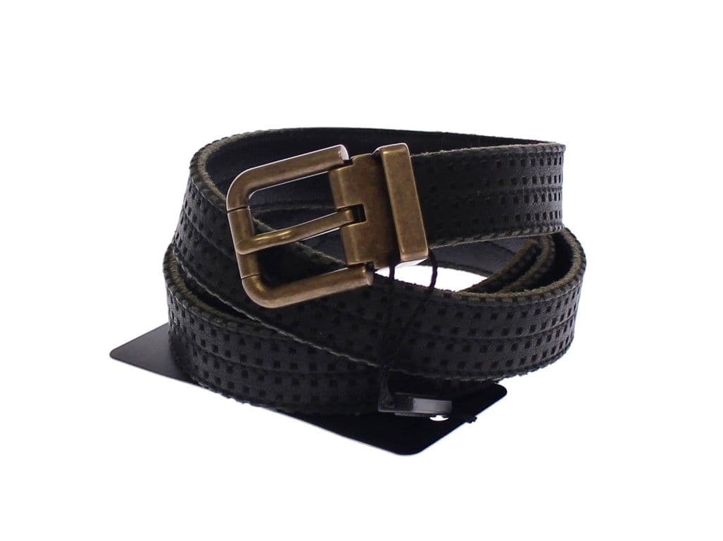 Blue Leather Logo Belt - 4