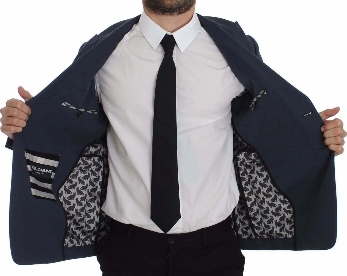 Blue Cotton Stretch Casual Blazer - 3