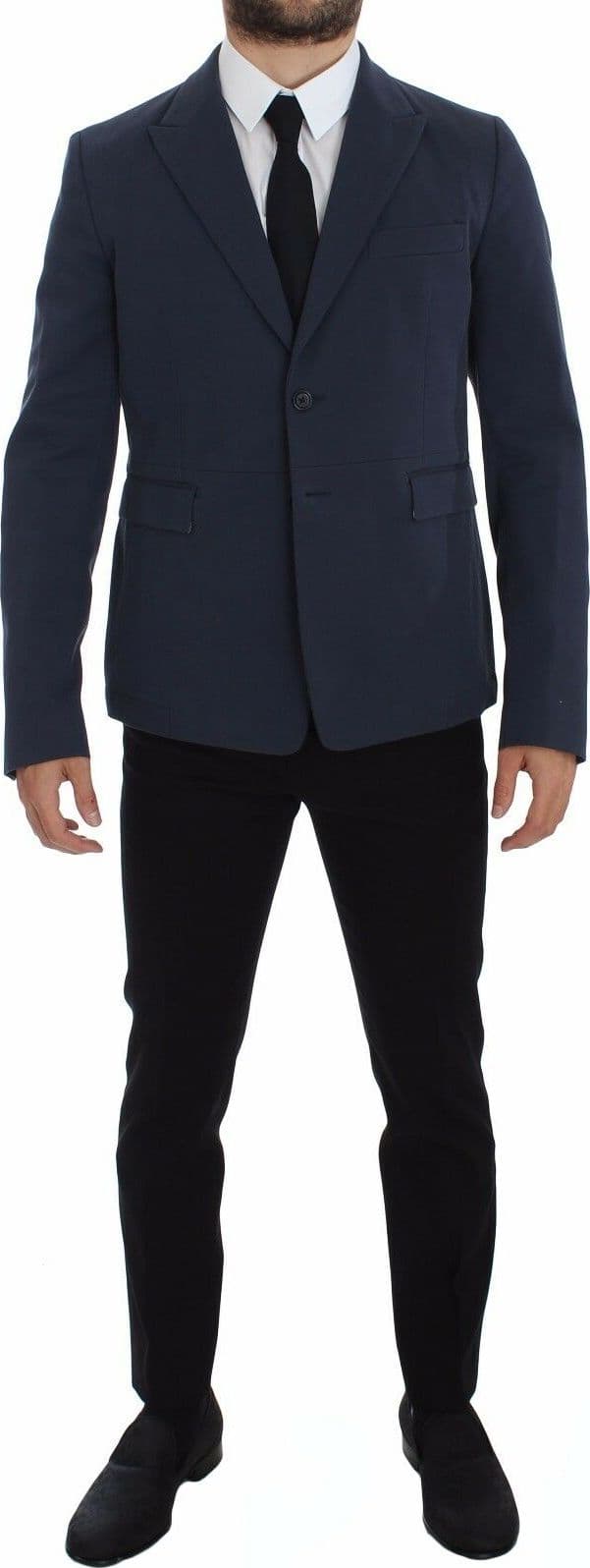 Blue Cotton Stretch Casual Blazer - 5