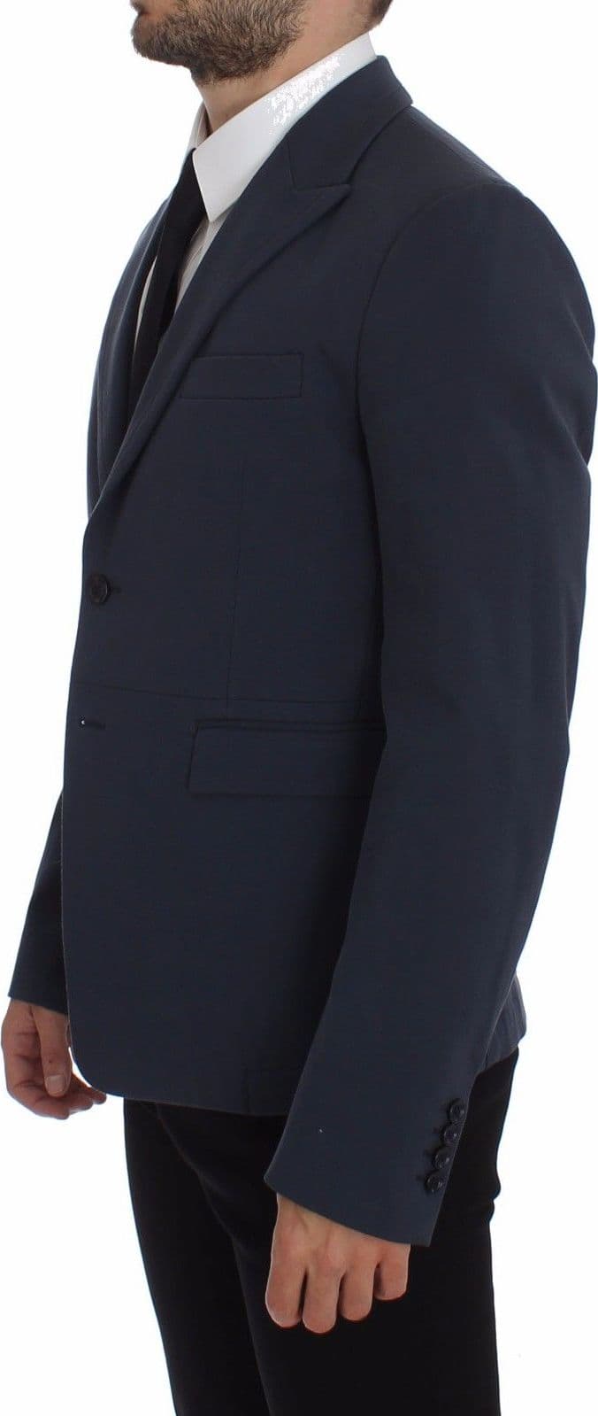 Blue Cotton Stretch Casual Blazer - 6