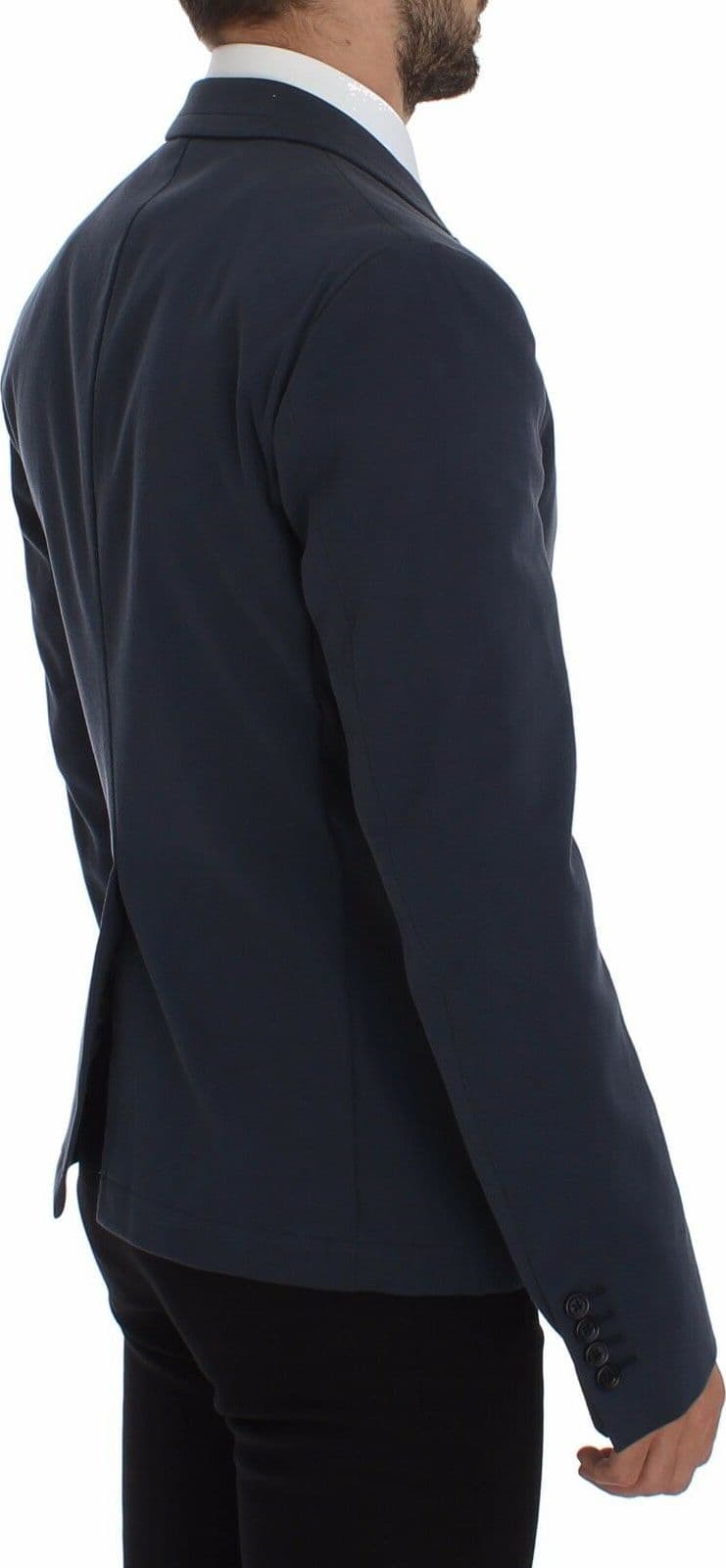 Blue Cotton Stretch Casual Blazer - 8