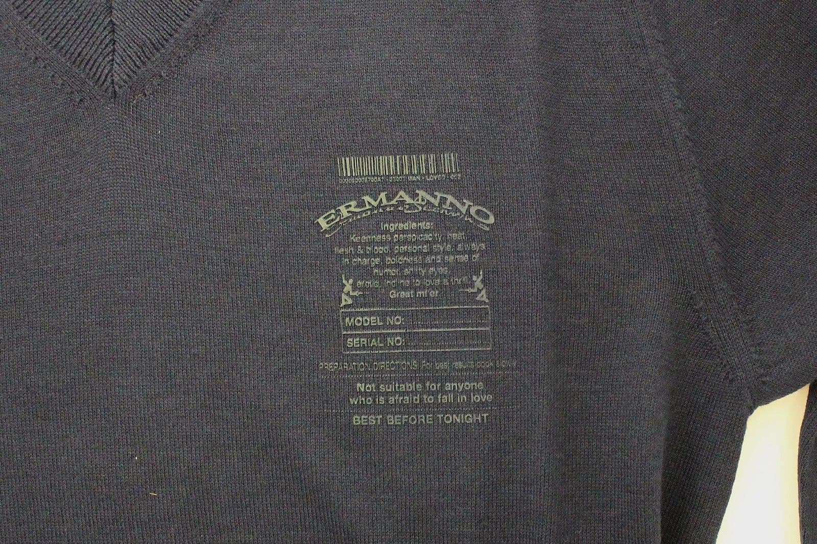 Blue Wool Blend V-neck Pullover Sweater - 6