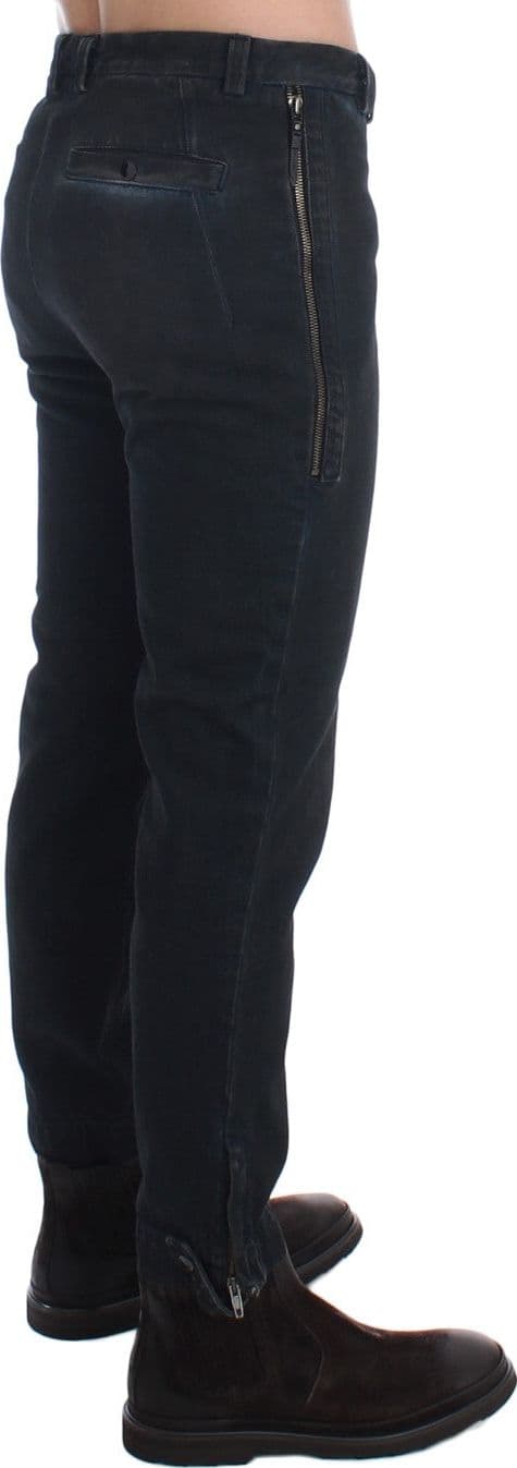 Blue Cotton Slim Pants Denim Jeans - 4
