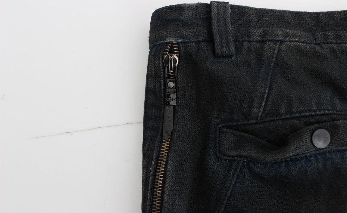 Blue Cotton Slim Pants Denim Jeans - 7