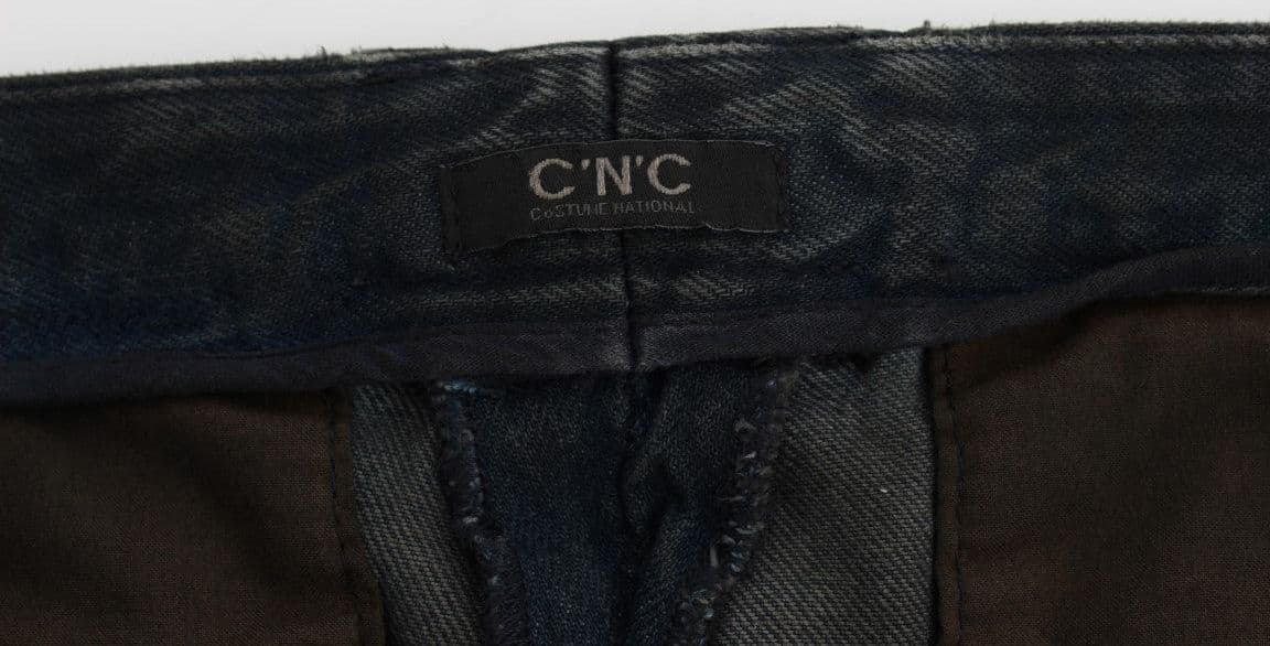 Blue Cotton Slim Pants Denim Jeans - 8