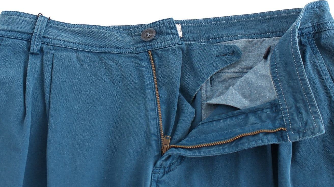 Blue Cotton Straight Fit Chinos - 5