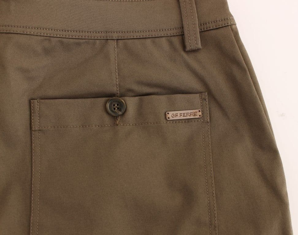 Green Cotton Stretch Comfort Fit Pants - 6