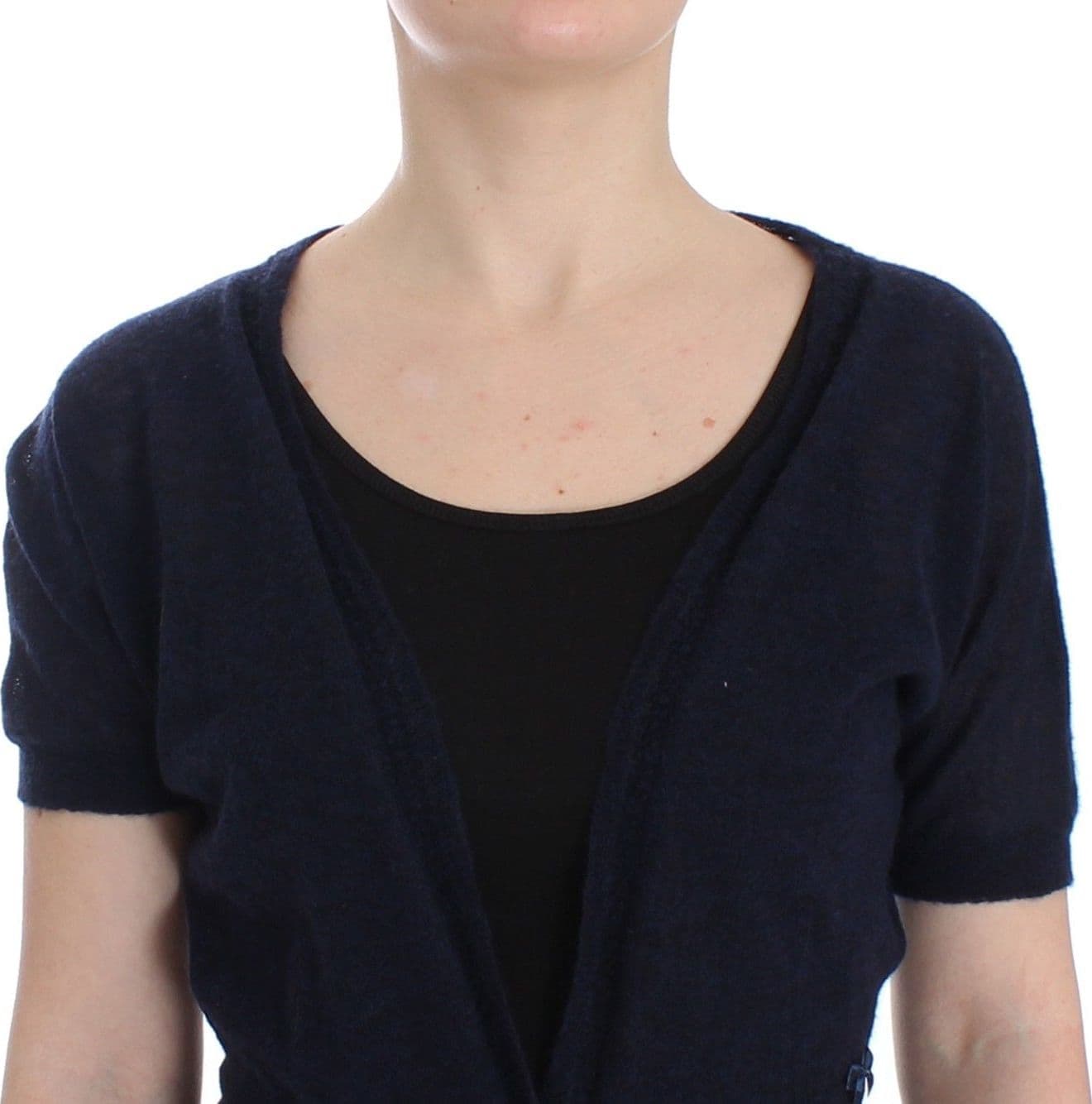 Knit Blue Wool Sweater Cardigan - 5