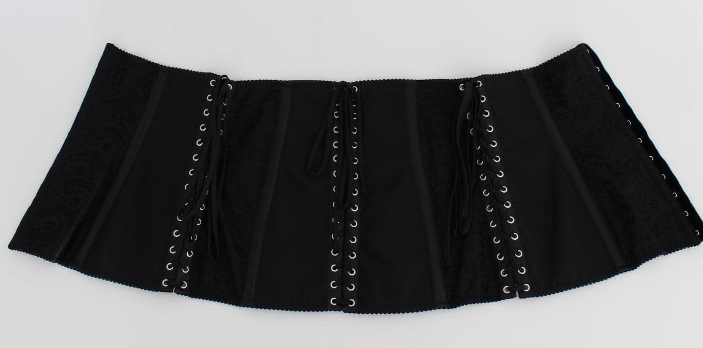 Black Stretch Corset Waist Strap Belt - 7