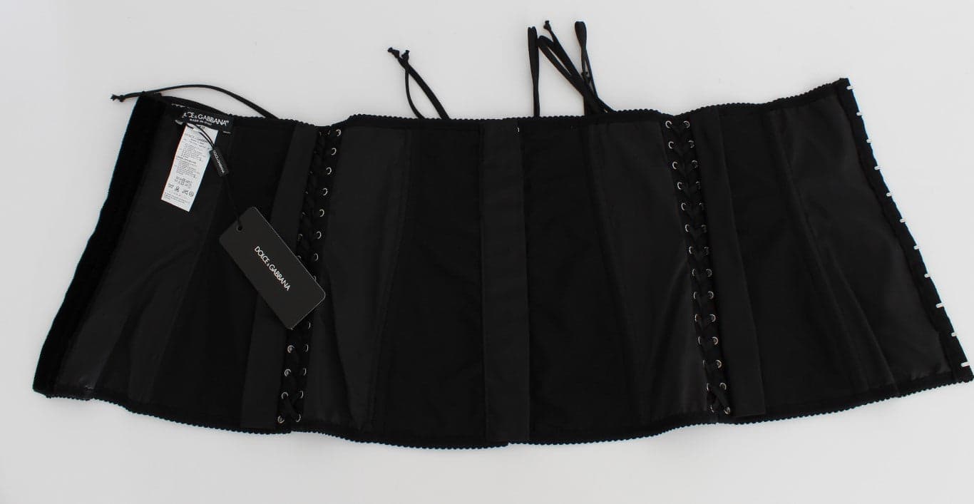 Black Stretch Corset Waist Strap Belt - 8
