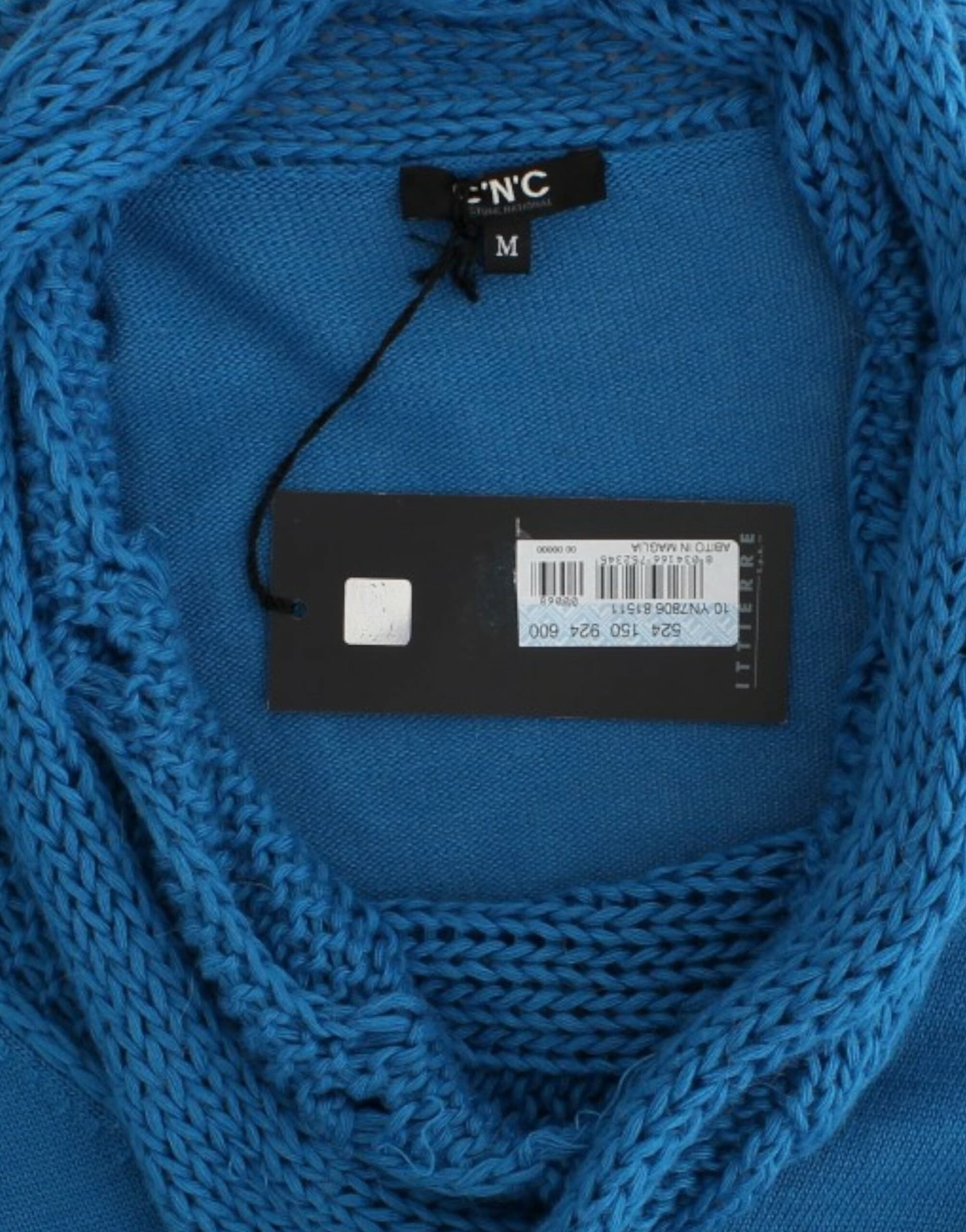 Blue knitted scoopneck sweater - 3