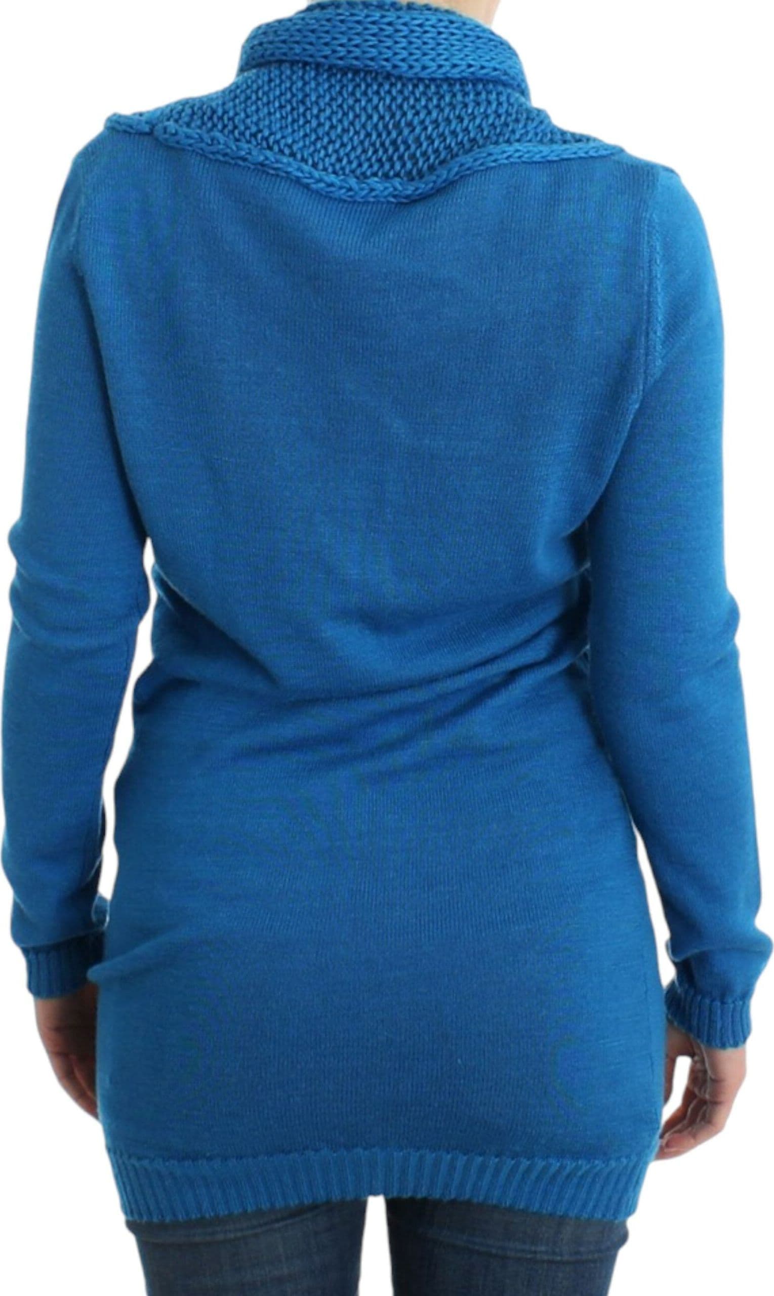 Blue knitted scoopneck sweater - 5