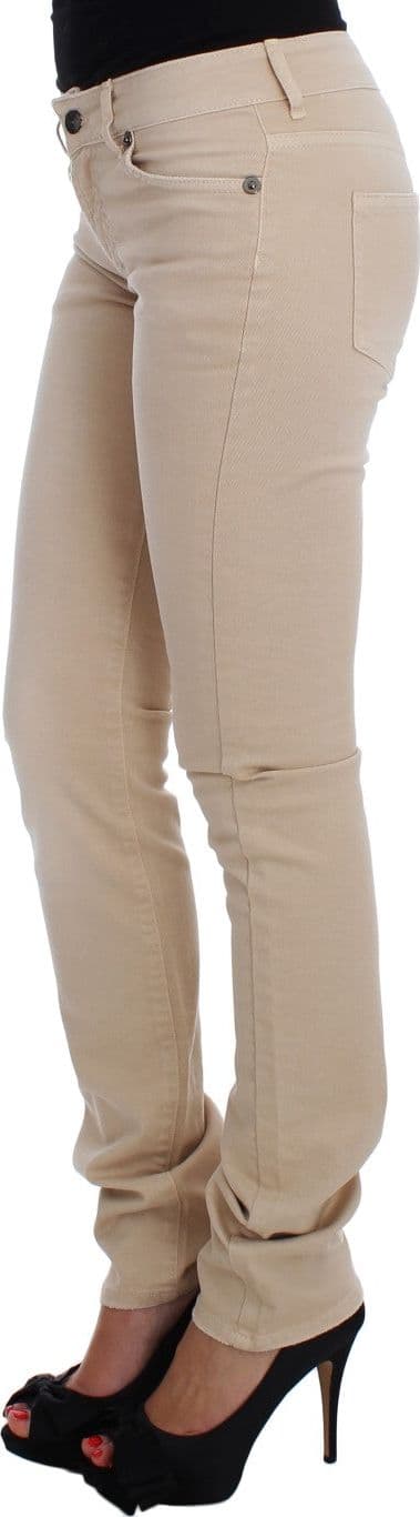 Beige Wash Slim Fit Cotton Stretch Jeans - 2