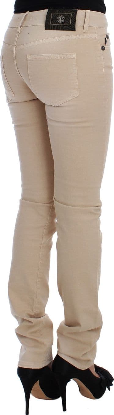 Beige Wash Slim Fit Cotton Stretch Jeans - 4