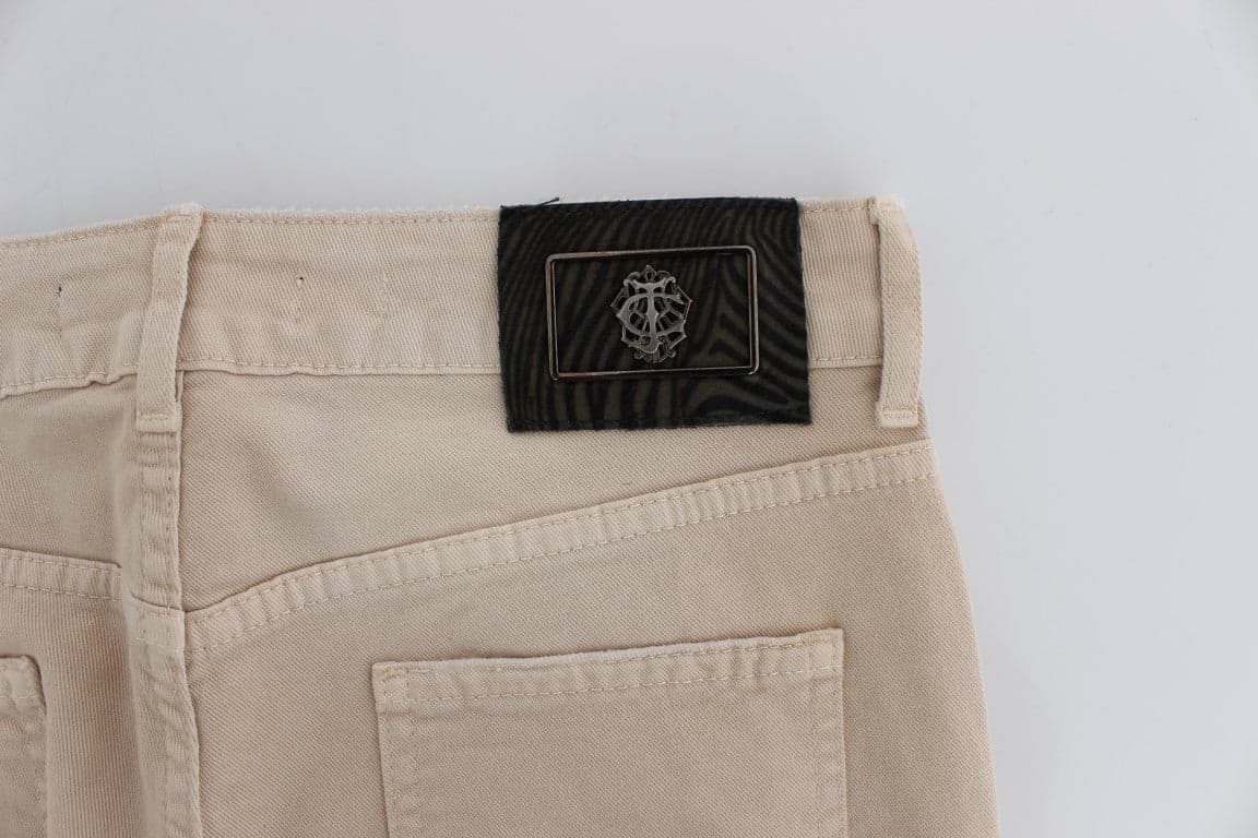 Beige Wash Slim Fit Cotton Stretch Jeans - 8