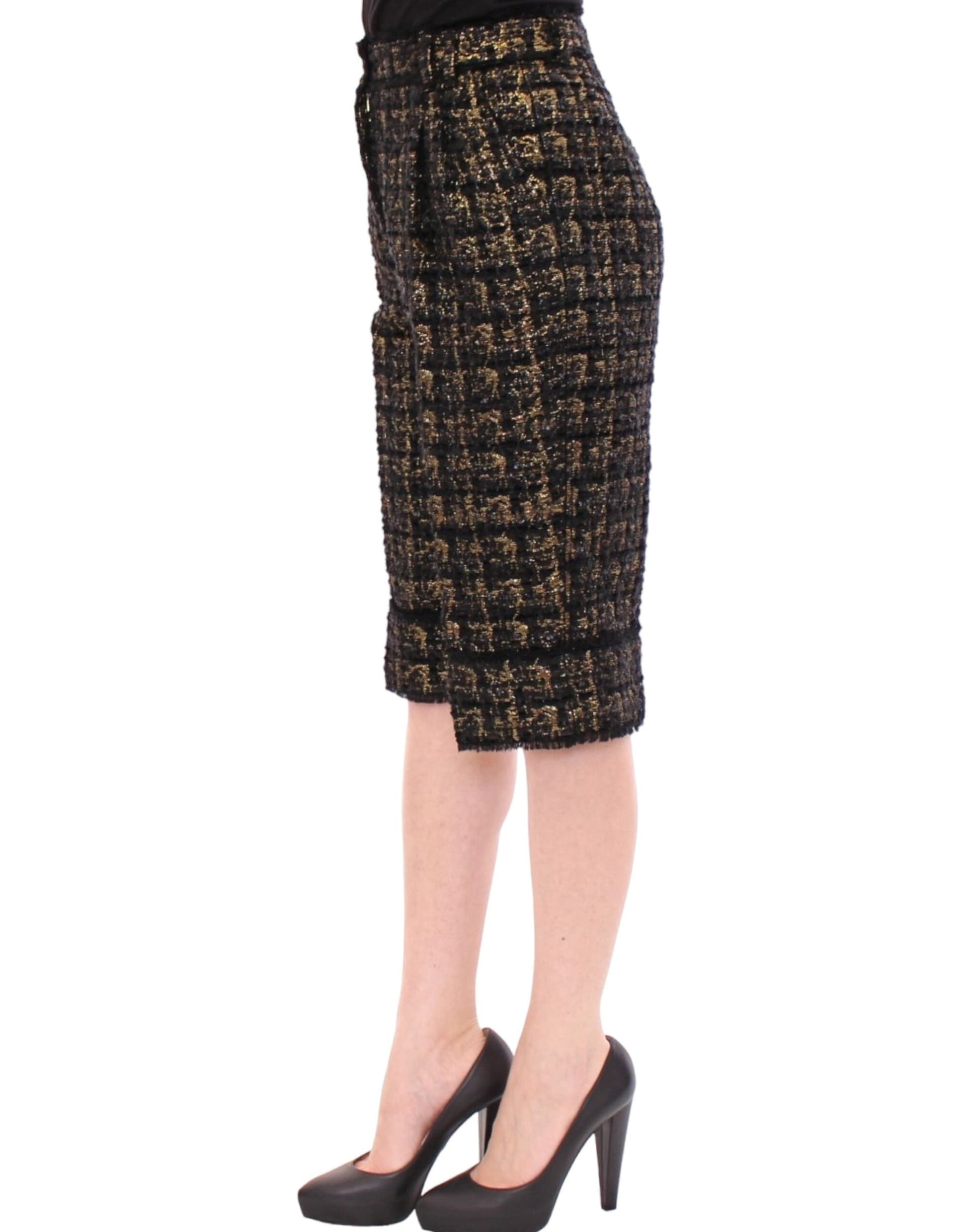 Black fabric shorts pants - 2