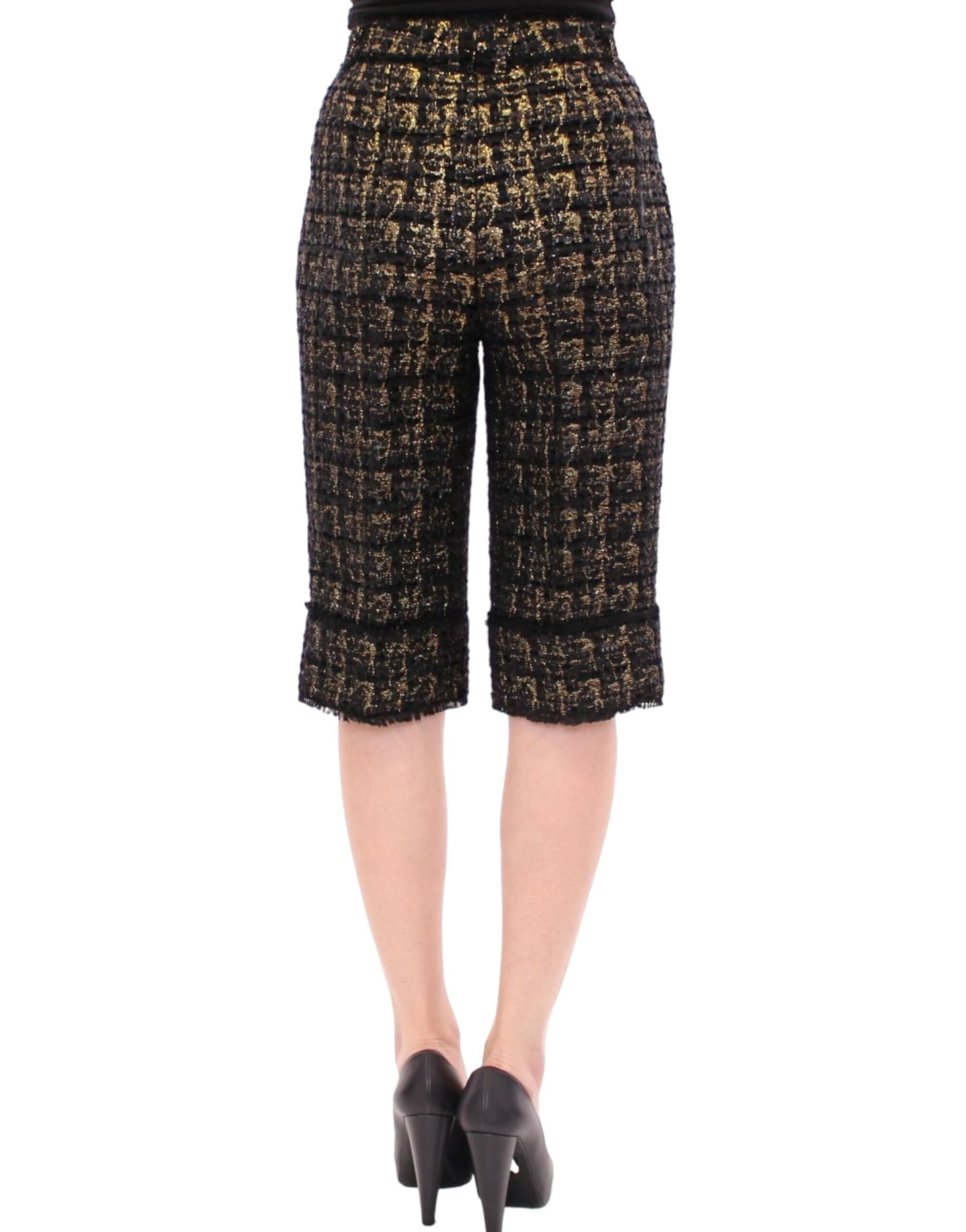 Black fabric shorts pants - 3