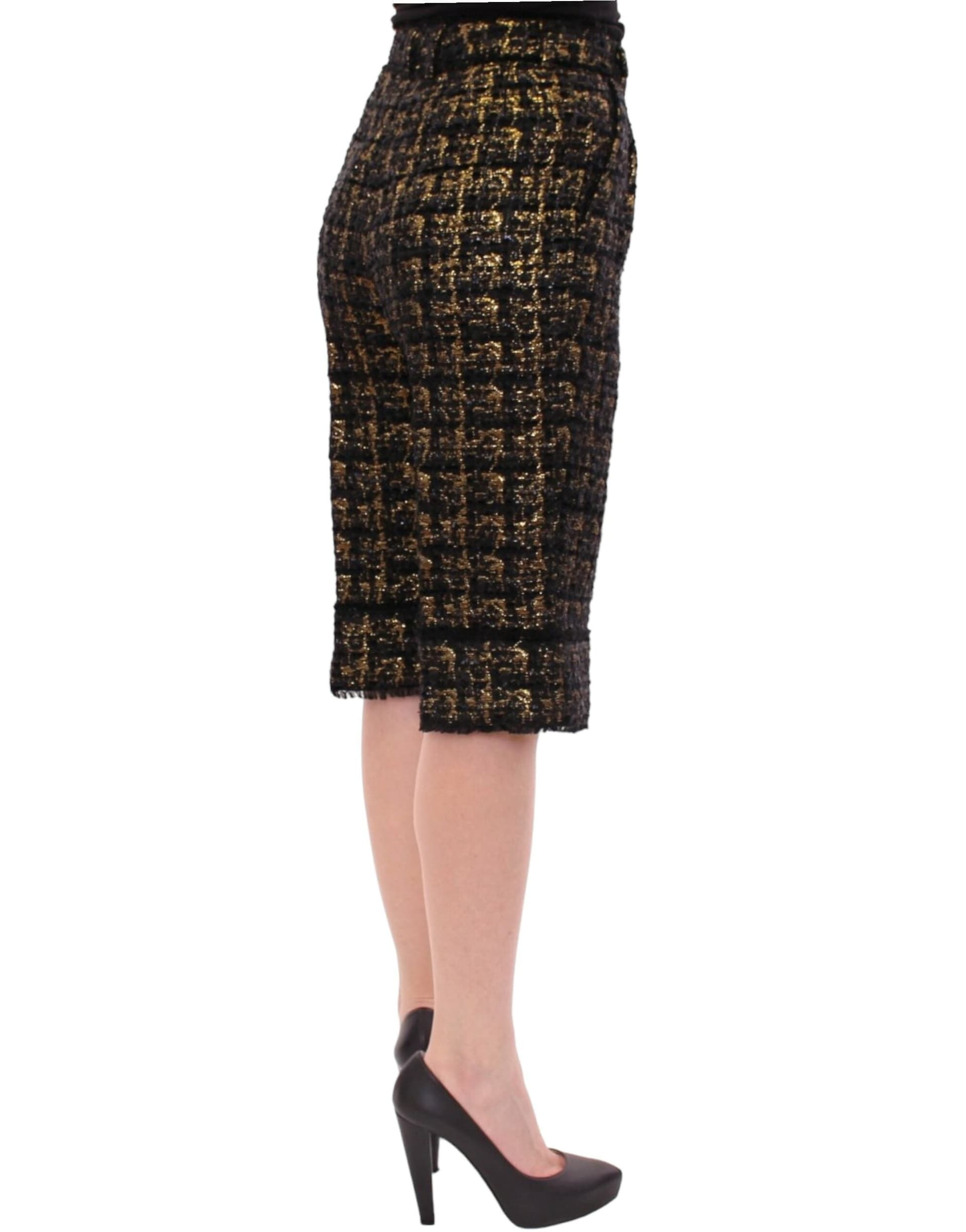 Black fabric shorts pants - 4