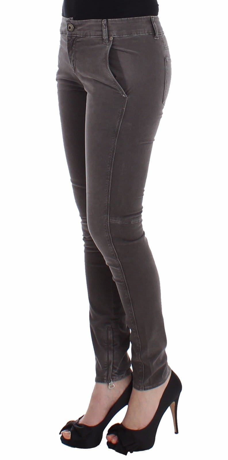 Gray Slim Jeans Denim Pants Skinny Leg Stretch - 2