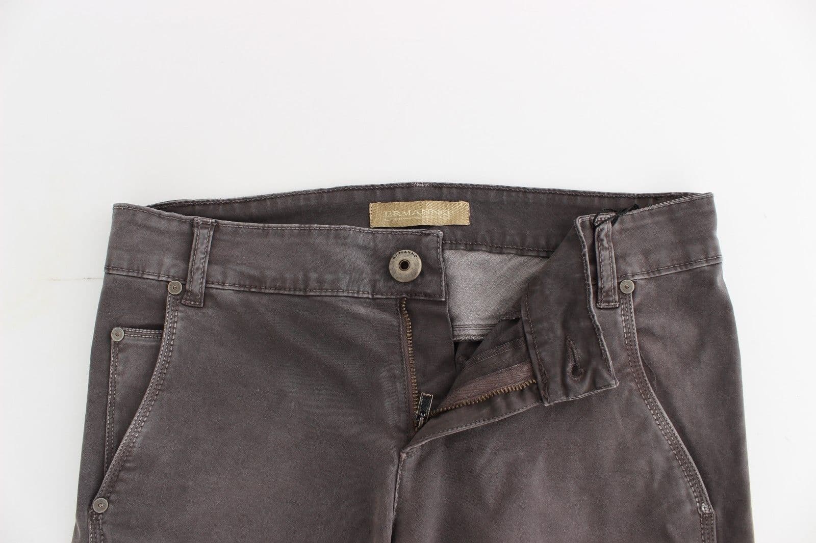 Gray Slim Jeans Denim Pants Skinny Leg Stretch - 5