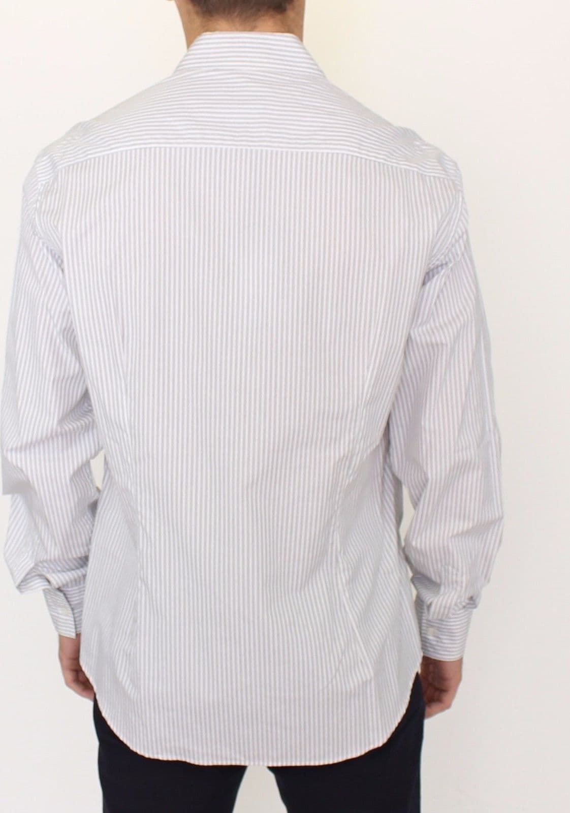 White Gray Striped Regular Fit Casual Shirt - 2