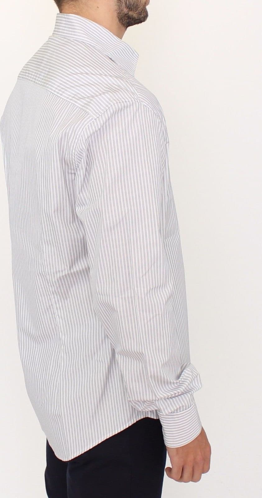 White Gray Striped Regular Fit Casual Shirt - 3