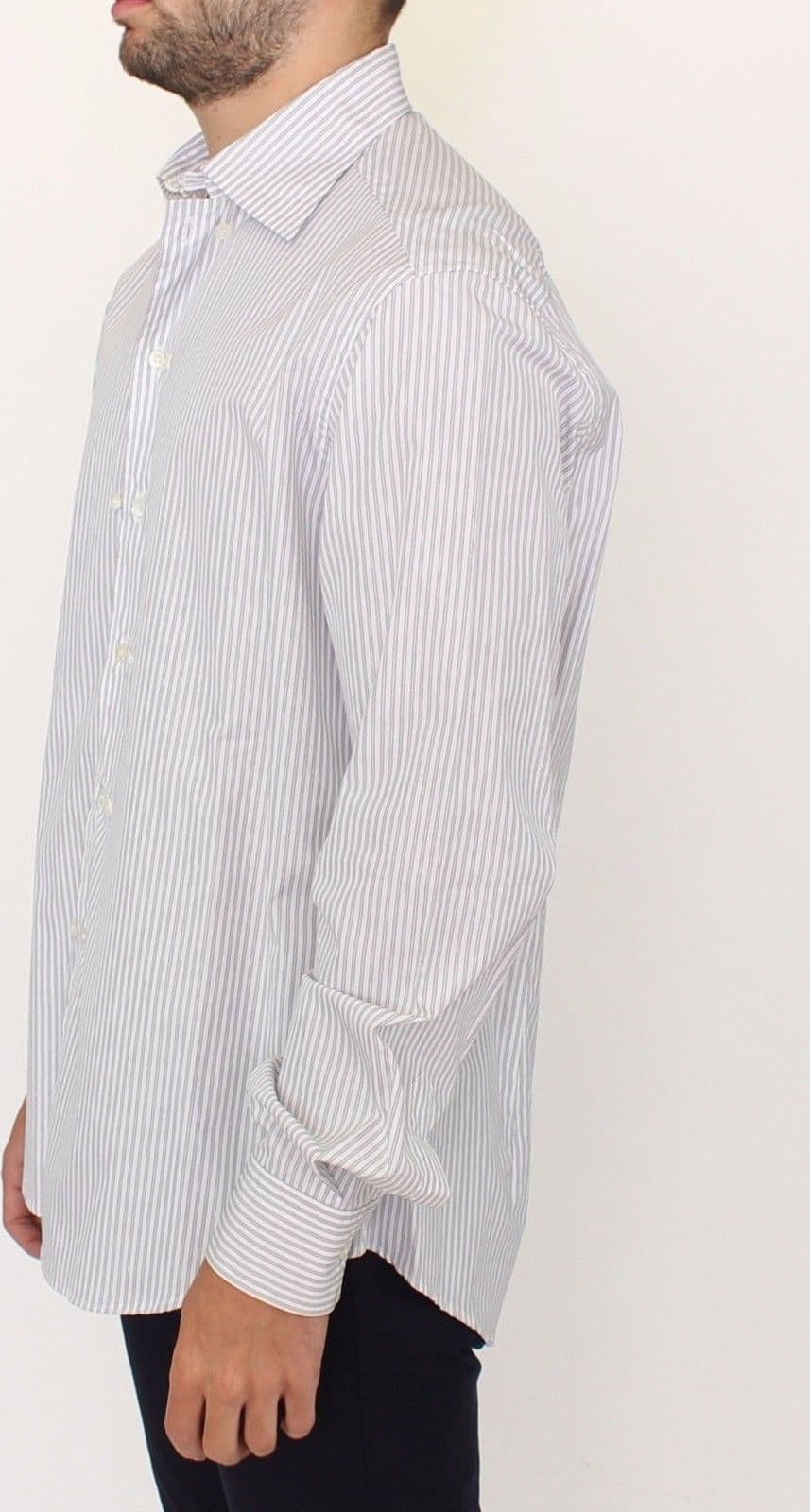 White Gray Striped Regular Fit Casual Shirt - 6