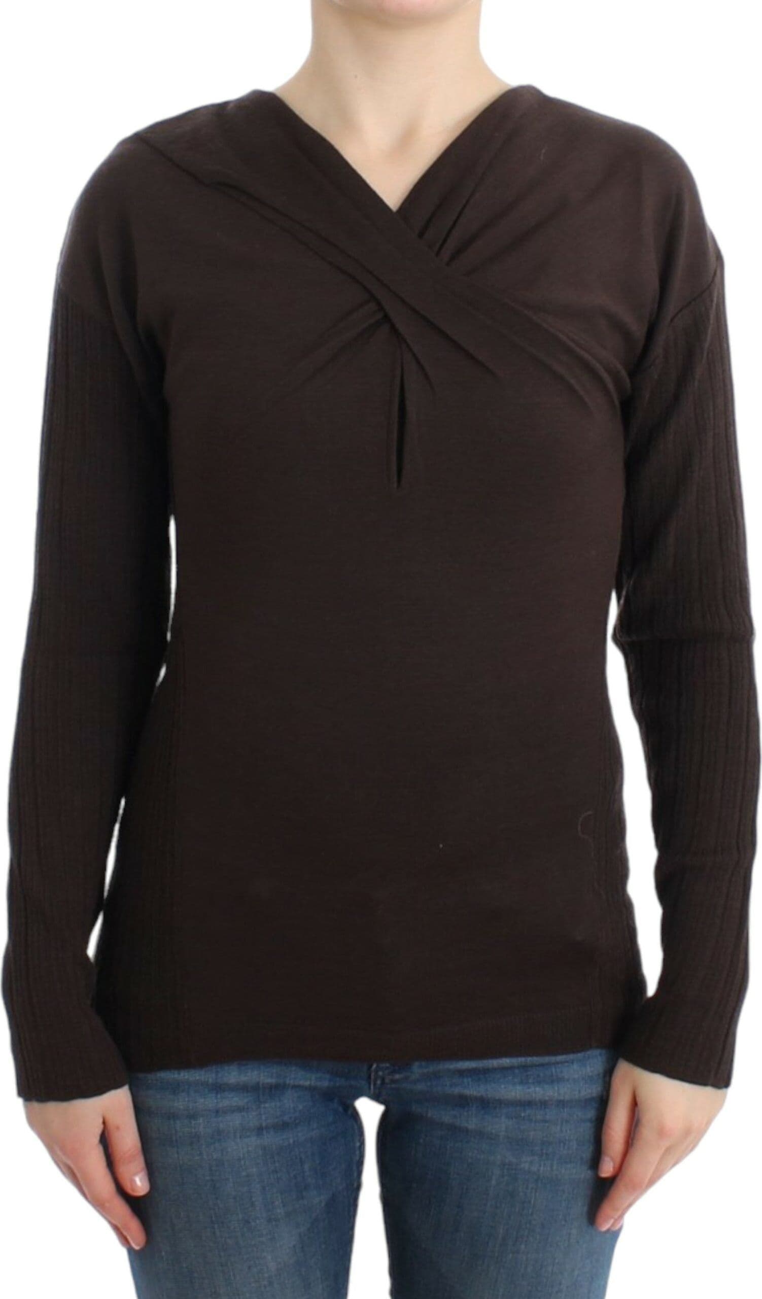Brown knitted wool sweater
