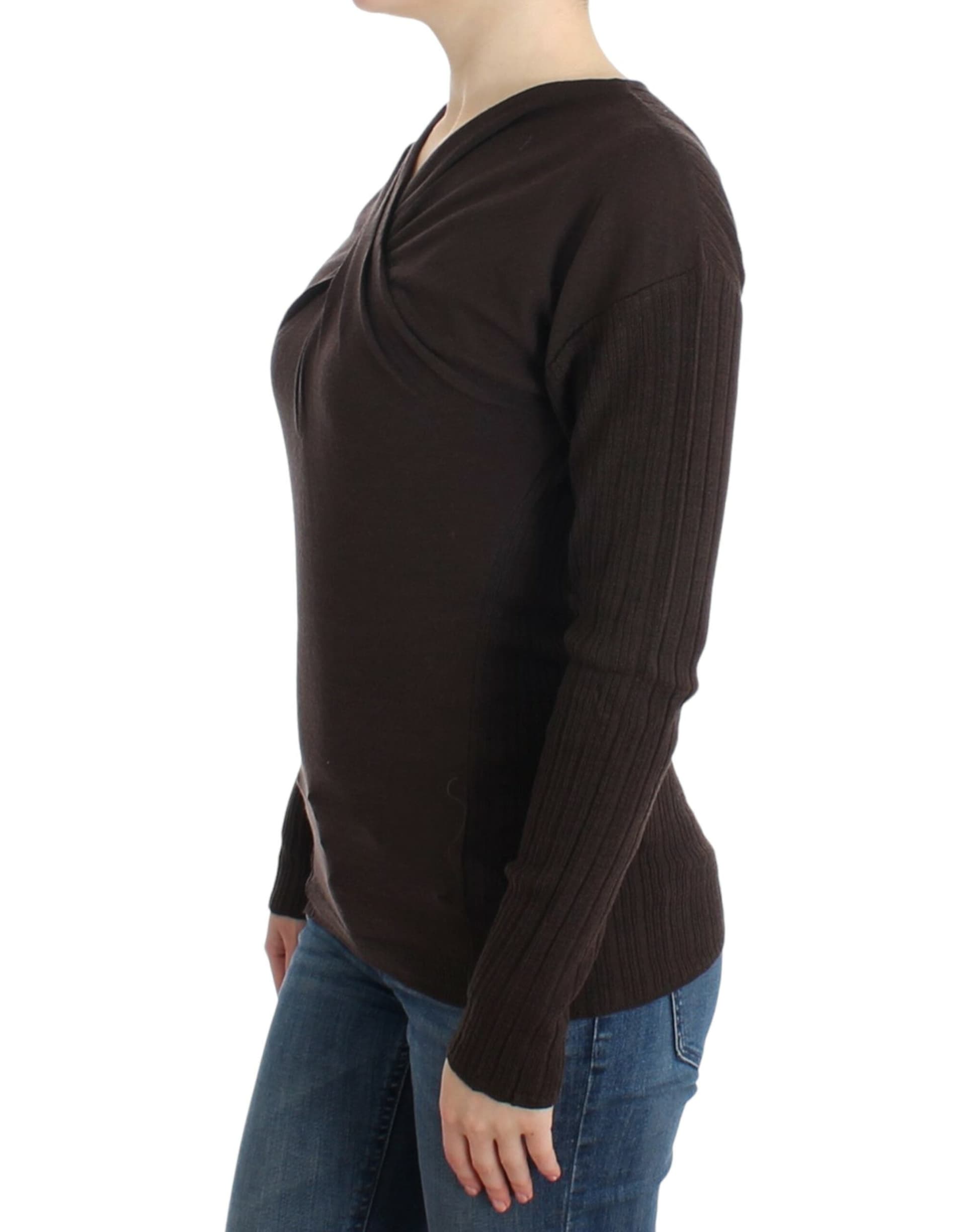 Brown knitted wool sweater - 2