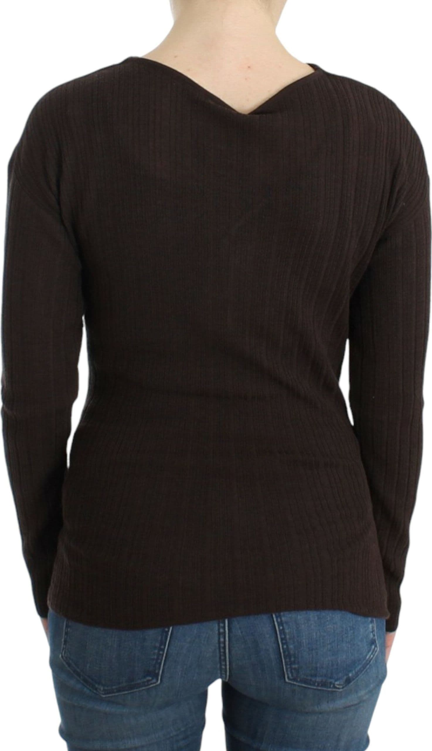 Brown knitted wool sweater - 3