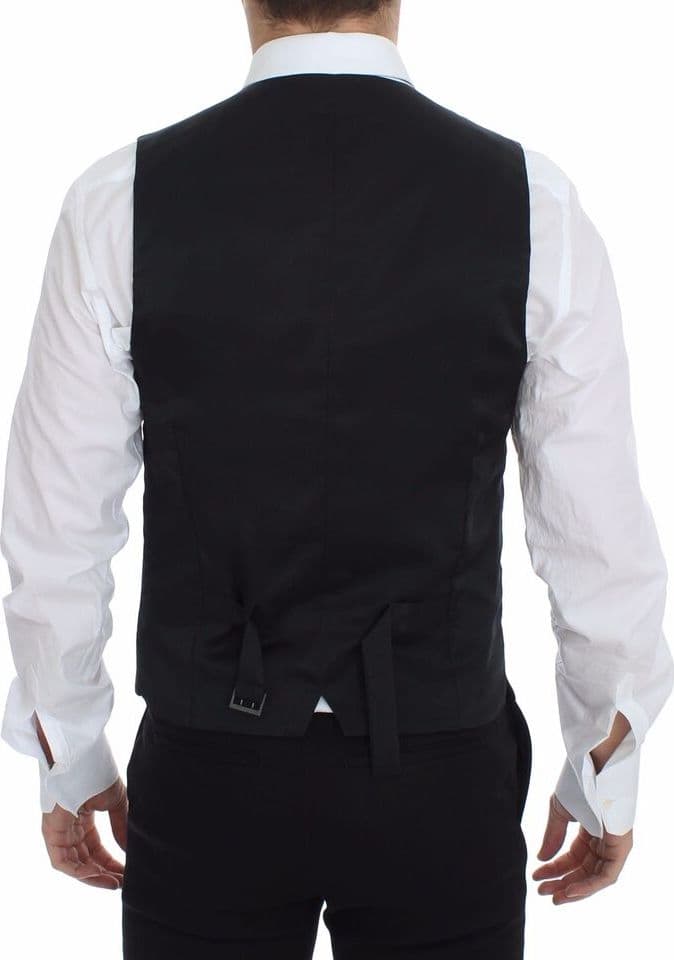 Gray Wool Stretch Dress Vest Blazer - 2