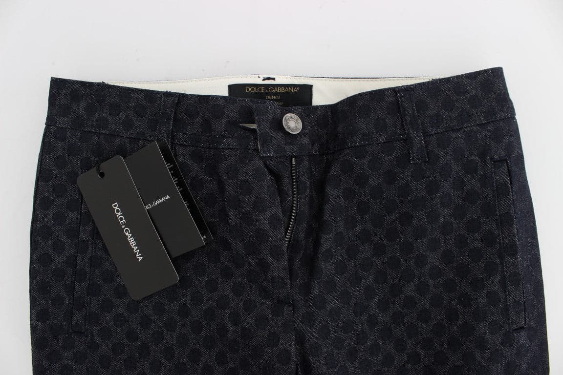Polka Dotted Slim Capris Jeans - 5