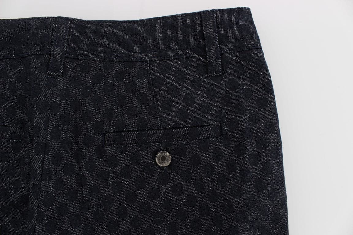Polka Dotted Slim Capris Jeans - 8