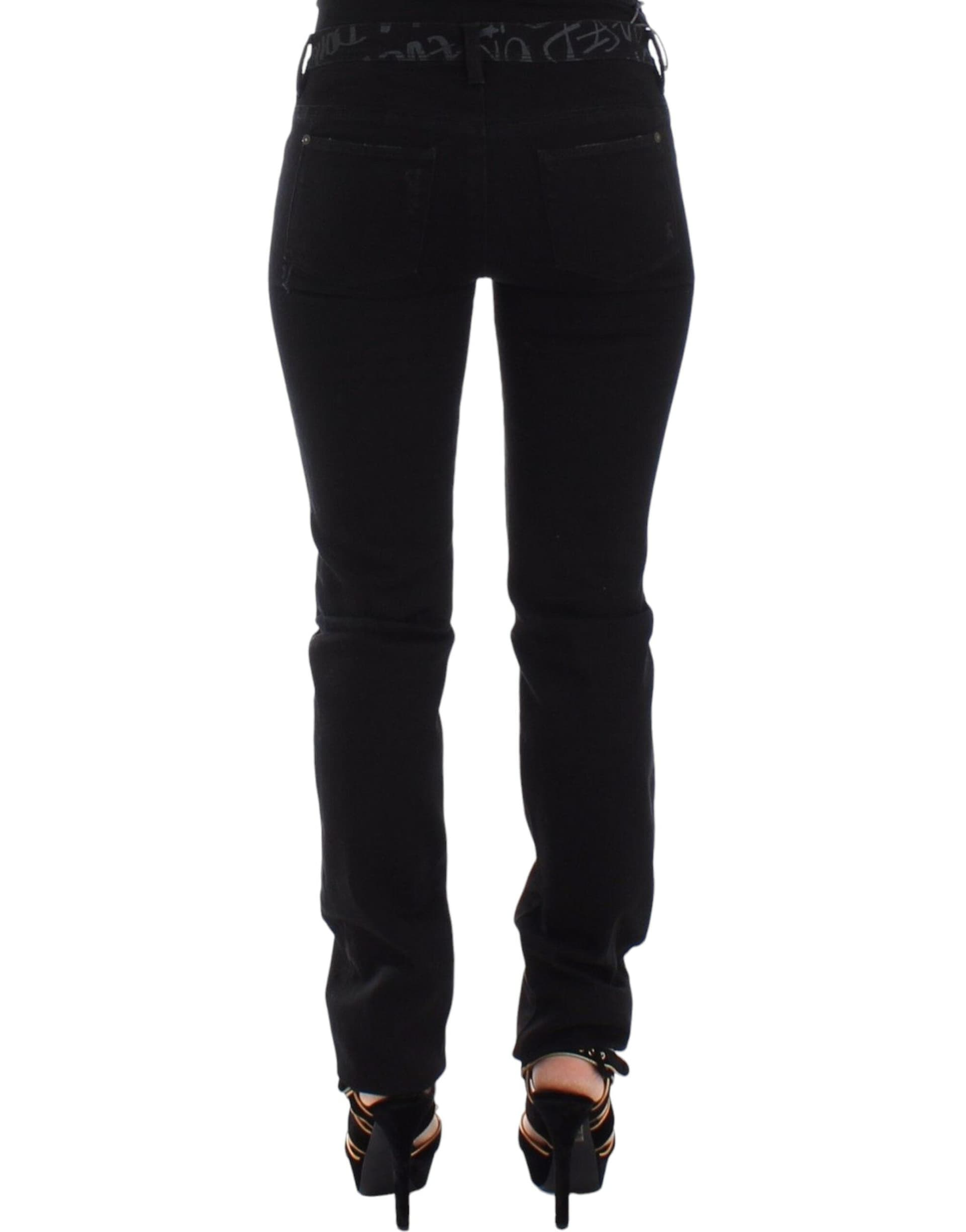 Black Slim Jeans Denim Pants Skinny Stretch - 2