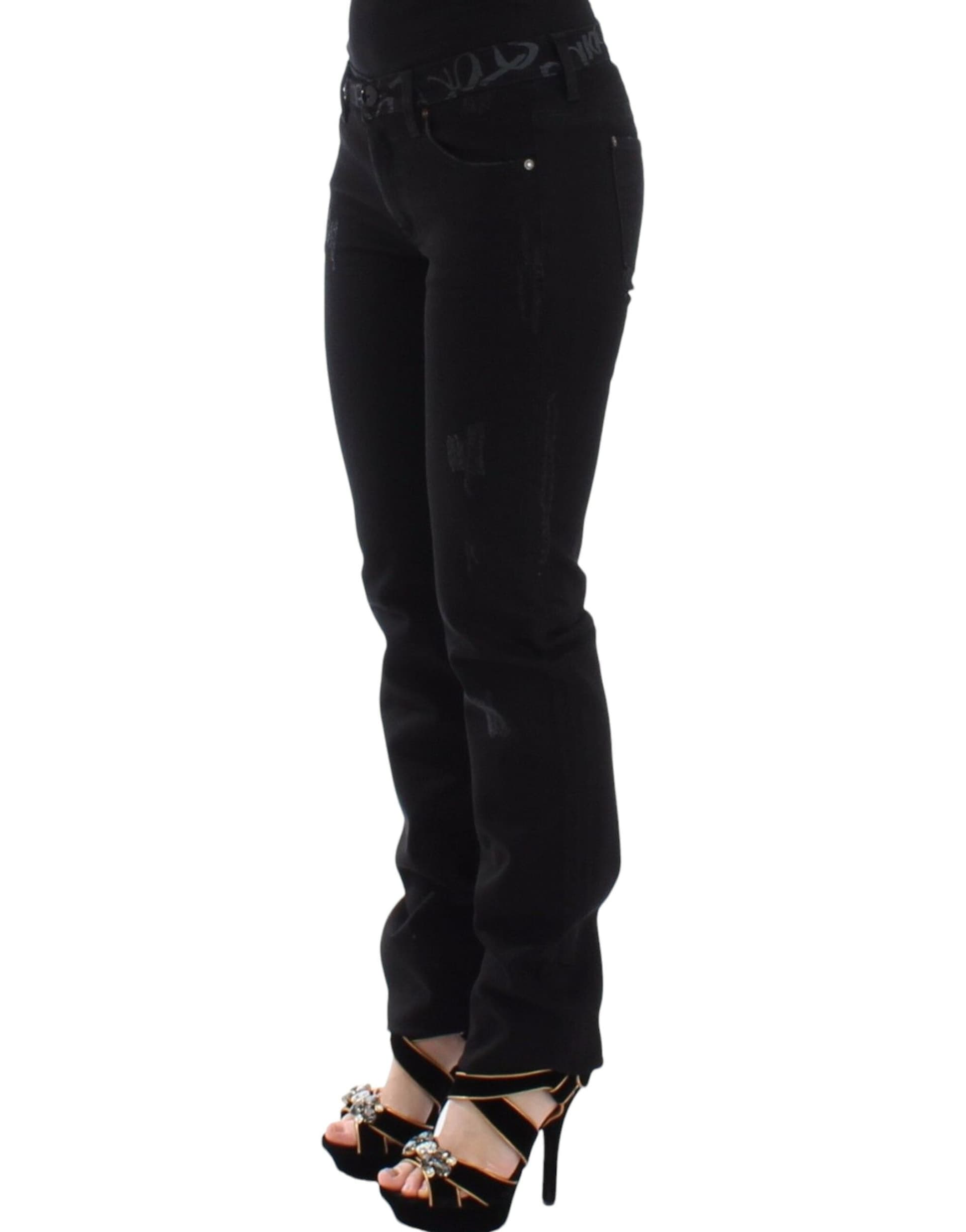 Black Slim Jeans Denim Pants Skinny Stretch - 3