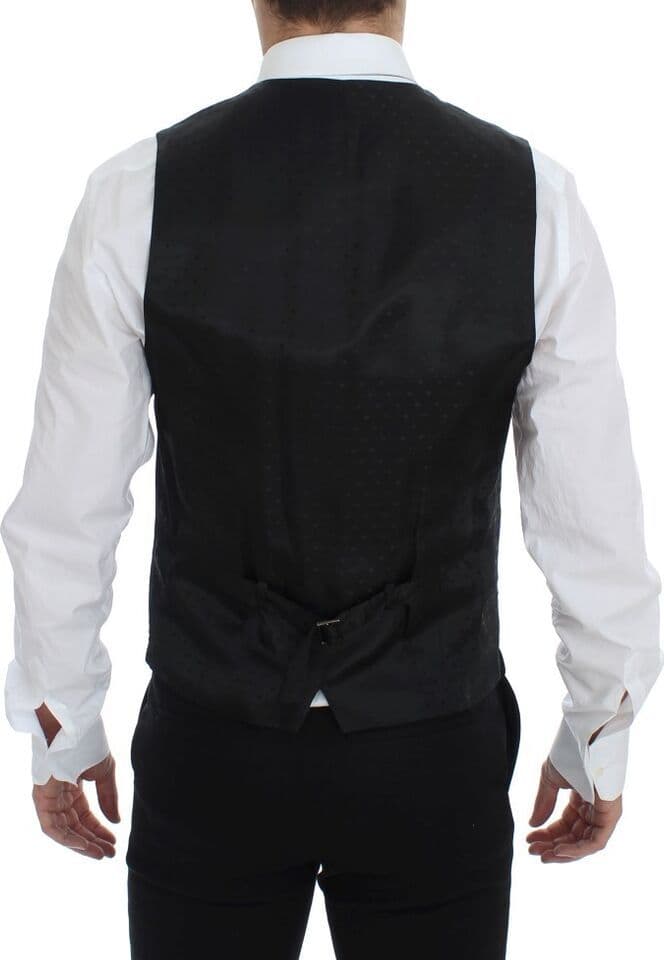 Black Wool Formal Dress Vest Gilet Weste - 6