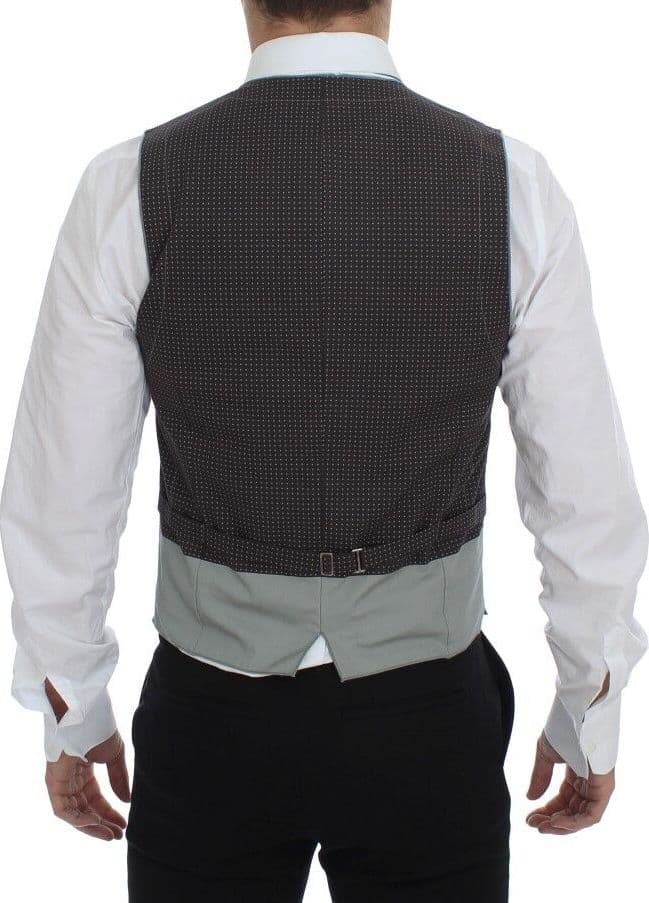 Gray Polka Dot Dress Vest Gilet Weste - 4